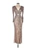 Mac Duggal 100% Polyester Silver Cocktail Dress Size 4 - photo 1