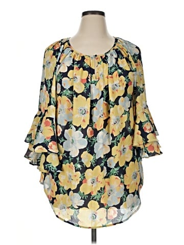 Chaps 3/4 Sleeve Blouse (view 1)