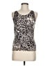 Carlisle Animal Print Brown Sleeveless Silk Top Size M - photo 1