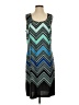 NY Collection Chevron-herringbone Teal Cocktail Dress Size S - photo 1