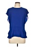 maette 100% Polyester Blue Short Sleeve Blouse Size L - photo 1