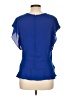 maette 100% Polyester Blue Short Sleeve Blouse Size L - photo 2