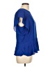 maette 100% Polyester Blue Short Sleeve Blouse Size L - photo 4
