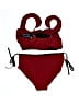 Summer Mae Solid Burgundy Two Piece Swimsuit Size M - photo 2