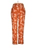Three Dots Floral Orange Casual Pants Size L - photo 1
