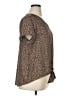 Apt. 9 100% Polyester Animal Print Brown Short Sleeve Blouse Size XL - photo 4