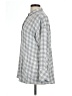 J.Jill 100% Rayon Checkered-gingham Gray Long Sleeve Button-Down Shirt Size L - photo 5