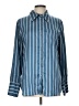 T Tahari 100% Polyester Stripes Blue Long Sleeve Blouse Size L - photo 1