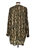 H&M Animal Print Green Long Sleeve Blouse Size 10 - photo 2