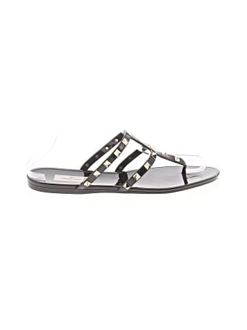 Valentino PVC Jelly Rockstud Caged Flat Thong Sandals (view 1)