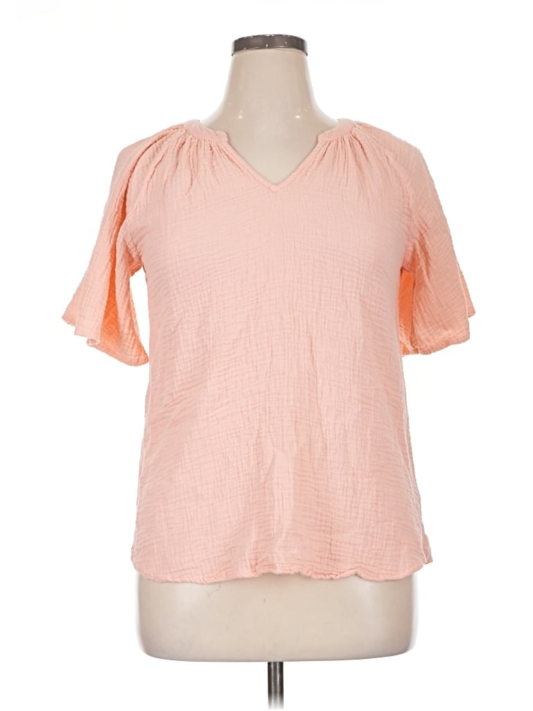 Pre-owned Maurices Short Sleeve Top Pink V-neck Tops