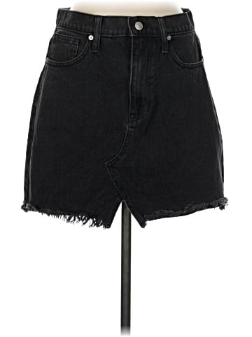 Madewell Rigid Denim A-Line Mini Skirt in Lunar Wash: Cutout Edition (view 1)