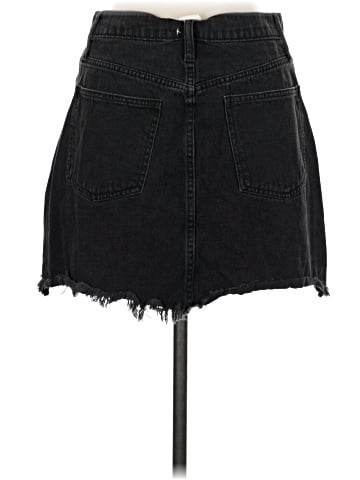 Madewell Rigid Denim A-Line Mini Skirt in Lunar Wash: Cutout Edition (view 2)
