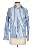 Unsubscribed 100% Cotton Stripes Blue Long Sleeve Button-Down Shirt Size XXS - photo 1