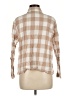 Old Navy 100% Cotton Checkered-gingham Tan 3/4 Sleeve Button-Down Shirt Size M - photo 2