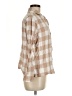 Old Navy 100% Cotton Checkered-gingham Tan 3/4 Sleeve Button-Down Shirt Size M - photo 4
