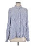 Love Tree 100% Rayon Stripes Blue Long Sleeve Button-Down Shirt Size L - photo 1