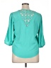 Iz Byer 100% Polyester Teal 3/4 Sleeve Top Size XL - photo 2