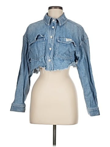 Madewell Madewell x Molly Dickson Denim Oversized Crop Shirt (view 1)