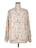 Ava & Viv Animal Print Ivory Long Sleeve Blouse Size 1X - photo 1