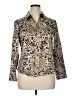Kasper Animal Print Tan Long Sleeve Blouse Size 14 Petite - photo 1