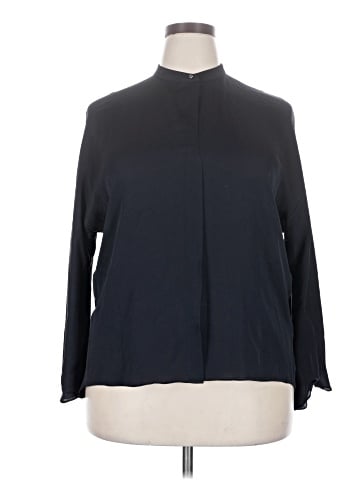 Vince. Long Sleeve Silk Top (view 1)