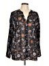 Democracy 100% Polyester Black Long Sleeve Blouse Size L - photo 1