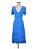 Lulus 100% Rayon Polka Dots Blue Casual Dress Size S - photo 1
