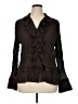 S.L.B. 100% Polyester Brown Long Sleeve Blouse Size 1X - photo 1