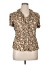 Sunny Leigh 100% Polyester Tan Short Sleeve Blouse Size XL - photo 1