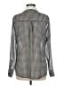 Express 100% Polyester Houndstooth Silver Long Sleeve Blouse Size M - photo 2