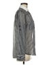 Express 100% Polyester Houndstooth Silver Long Sleeve Blouse Size M - photo 4