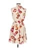Haute Hippie 100% Polyester Floral Tan Ivory Red Cocktail Dress Size M - photo 2