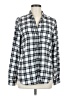 American Eagle Outfitters Plaid Silver Long Sleeve Button-Down Shirt Size M - photo 1