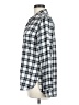 American Eagle Outfitters Plaid Silver Long Sleeve Button-Down Shirt Size M - photo 5