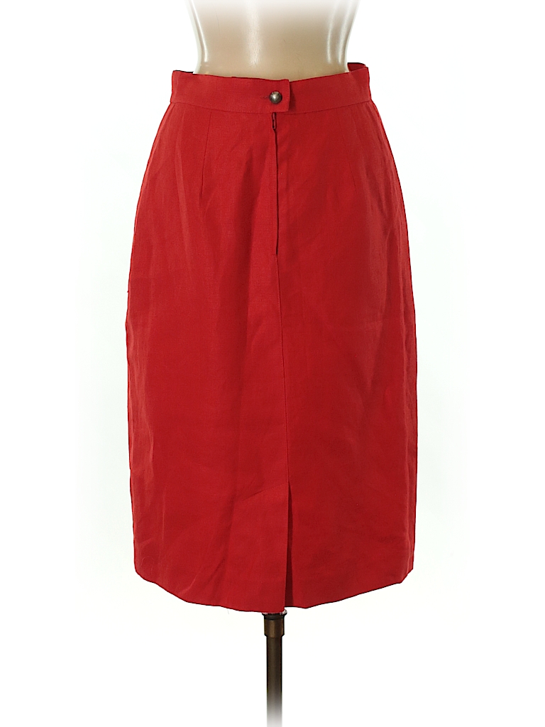 Max Mara 100% Linen Red Casual Skirt Size 8 - photo 1