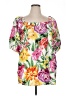 Unique Spectrum White Short Sleeve Blouse Size XL (estimated) - photo 1