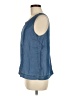 Caslon 100% Lyocell Blue Sleeveless Blouse Size Med Petite - photo 5