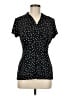 DKNY Polka Dots Black Short Sleeve Blouse Size M - photo 1