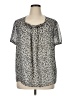 MICHAEL Michael Kors 100% Polyester Animal Print Silver Short Sleeve Blouse Size 1X - photo 1