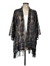 Blair 100% Polyester Gray Black Kimono Size L - photo 1