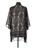 Blair 100% Polyester Gray Black Kimono Size L - photo 2