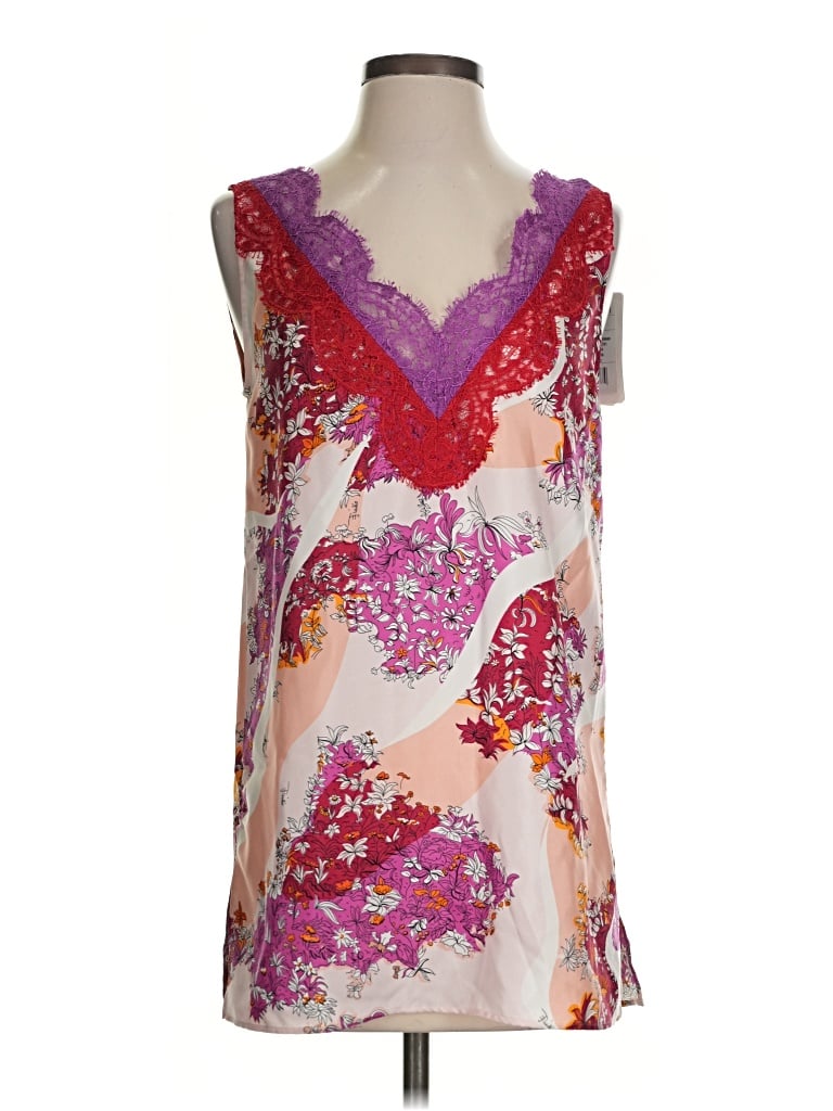 Pucci Emilio Sleeveless Silk Top Pink V-neck Tops