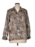Evri 100% Polyester Animal Print Tan Long Sleeve Blouse Size 14 - photo 1