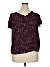 Elle Stars Burgundy Short Sleeve Blouse Size XL - photo 1