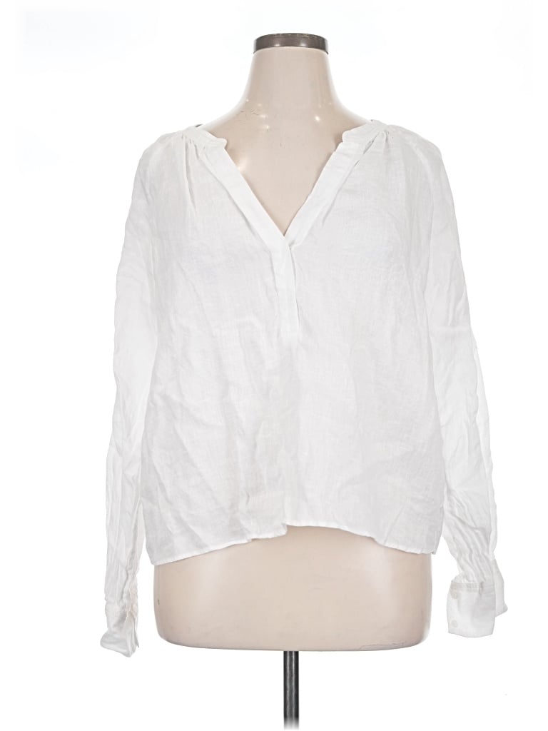 Pre-owned Jcrew Long Sleeve Blouse In White