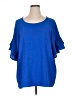Umgee Blue Short Sleeve Blouse Size 1X - photo 1