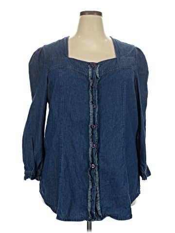 Denim 24/7 3/4 Sleeve Button-Down Shirt (view 1)