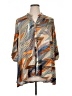 BCBGMAXAZRIA Aztec Or Tribal Print Chevron-herringbone Multi Color Orange 3/4 Sleeve Blouse Size XL - photo 1