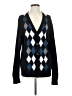 Alfani Argyle Black Wool Cardigan Size S - photo 1